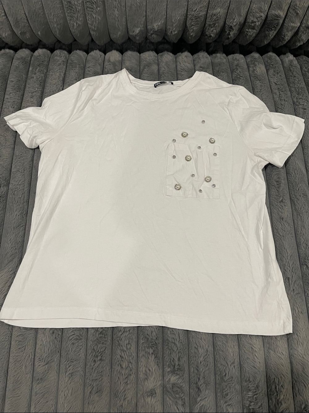 Zara White Crewneck T-Shirt